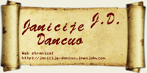 Janićije Dančuo vizit kartica